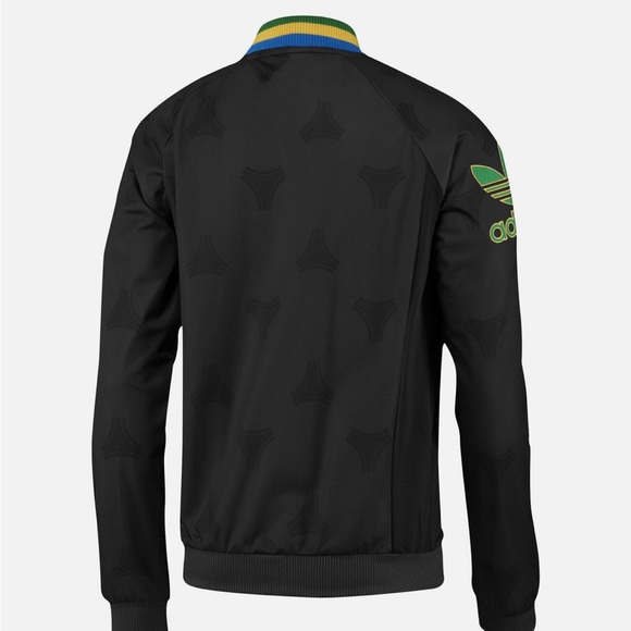 adidas Retro Brazil Brasil TT Track Top Soccer Jacket Black Men Large - Picture 2 of 5